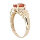 9ct Yellow Gold 0.05ct Diamond And Orange Gemstone Ring