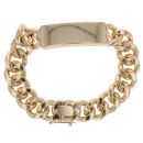 9ct Yellow Gold ID Curb Bracelet 8"