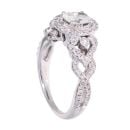 18ct White Gold 1.00ct Oval Cut Diamond Cluster Ring