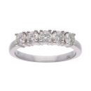 18ct White Gold 0.75ct Diamond Five Stone Ring
