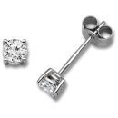 18 Carat White Gold 50pts Clawset Earrings