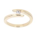9ct Yellow Gold Cubic Zirconia Crossover Ring