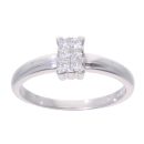 18ct White Gold 0.20ct Princess Cut Diamond Cluster Ring