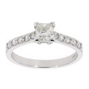 18ct White Gold 1.02ct Princess Cut Diamond Solitaire Ring by Anya Belle