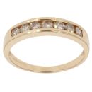 18ct Yellow Gold 0.50ct Brilliant Cut Diamond Half Eternity Ring