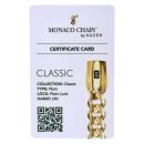 14ct Yellow Gold Monaco Curb Classic Plain Lock Chain 16"