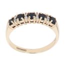 9ct Yellow Gold Sapphire And Cubic Zirconia Ring