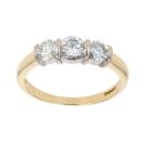 18ct Yellow Gold 1.00ct Brilliant Cut Diamond Trilogy Ring