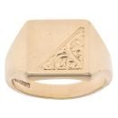 9ct Yellow Gold Patterned Square Signet Ring