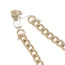 9ct Yellow Gold Heart Lock Charm Bracelet 7.5"