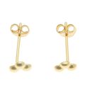 Silver Gold Plated Three Dot Stud Earrings