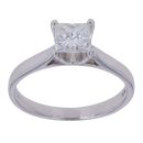 18ct White Gold 0.64ct Princess Cut Diamond Solitaire Ring