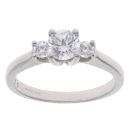 9ct Yellow Gold Cubic Zirconia Three Stone Ring