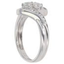 9ct White Gold Cubic Zirconia Two Stone Ring