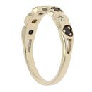 9ct Yellow Gold 0.01ct Diamond and Sapphire Heart Ring