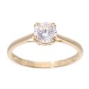 18ct Yellow Gold Single Stone Cubic Zirconia Ring