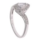 18ct White Gold 0.65ct Pear And Brilliant Cut Diamond Cluster Ring