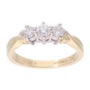 18ct Yellow Gold 0.50ct Diamond Trilogy Ring