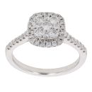 Platinum 0.50ct Brilliant Cut Diamond Cluster Ring