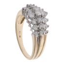 9ct Yellow Gold 1.00ct Diamond Three Row Fancy Ring
