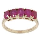 9ct Yellow Gold Ruby Five Stone Ring