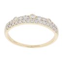 9ct Yellow Gold 0.33ct Brilliant Cut Diamond Two Row Ring