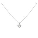925 Sterling Silver Mother Of Pearl And Cubic Zirconia Heart Pendant And Chain 18"