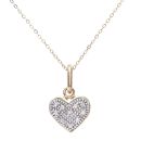 9ct Yellow Gold Diamond Heart Pendant Necklace