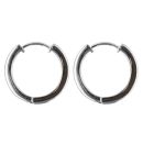 Silver Cubic Zirconia Hoop Earrings by Icesia