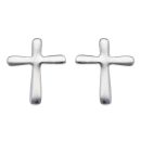Silver Plain Cross Stud Earrings