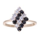 9ct Yellow Gold Sapphire And Cubic Zirconia Stone Set Ring