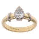 18ct Yellow Gold 0.48ct Pear Cut Diamond Solitaire Ring