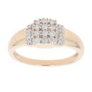9ct Yellow Gold 0.25ct Brilliant Cut Diamond Cluster Ring