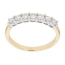 18ct Yellow Gold 0.33ct Brilliant Cut Diamond Half Eternity Ring