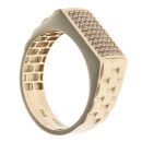 14ct Yellow Gold Cubic Zirconia Rectangular Signet Ring