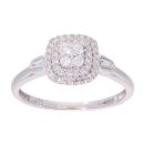 9ct White Gold 0.27ct Diamond Cluster Ring
