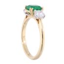 18ct Yellow Gold Emerald and 0.65ct Diamond Ring