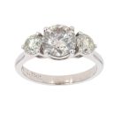 18ct White Gold 2.86ct Brilliant Cut Diamond Trilogy Ring