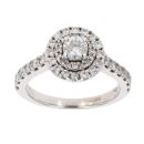 18ct White Gold 1.00ct Diamond Cluster Ring