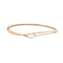 9ct Yellow, White And Rose Gold 0.25ct Diamond Bangle