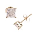 14ct Yellow Gold Cubic Zirconia Stud Earrings