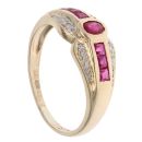 9ct Yellow and White Gold 0.05ct Diamond and Ruby Fancy Ring