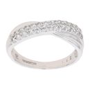9ct White Gold Cubic Zirconia Crossover Ring