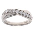 9ct White Gold 0.50ct Brilliant Cut Diamond Crossover Ring