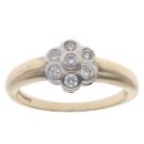 9ct Yellow Gold 0.25ct Brilliant Cut Diamond Cluster Ring