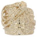 9ct Yellow Gold Patterned Saddle Ring