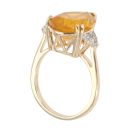 9ct Yellow Gold Yellow Opal And Cubic Zirconia Ring