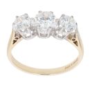 9ct Yellow Gold Cubic Zirconia Three Stone Ring