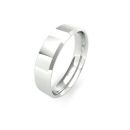 Platinum 5mm Soft Chamfered Edge Wedding Band