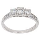18ct White Gold 0.50ct Brilliant Cut Diamond Trilogy Ring